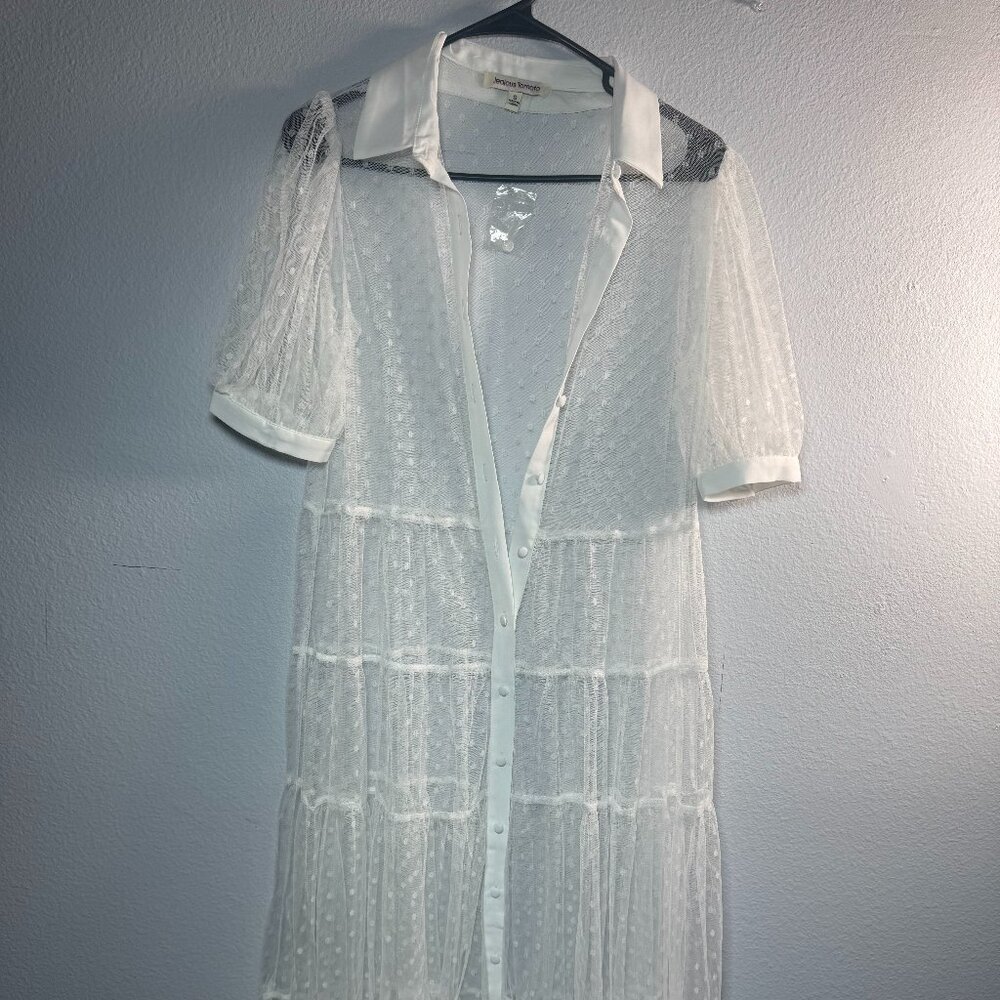 White Tulle Midi Cover-Up